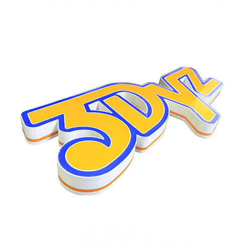 3D inlaid color glowing characters
